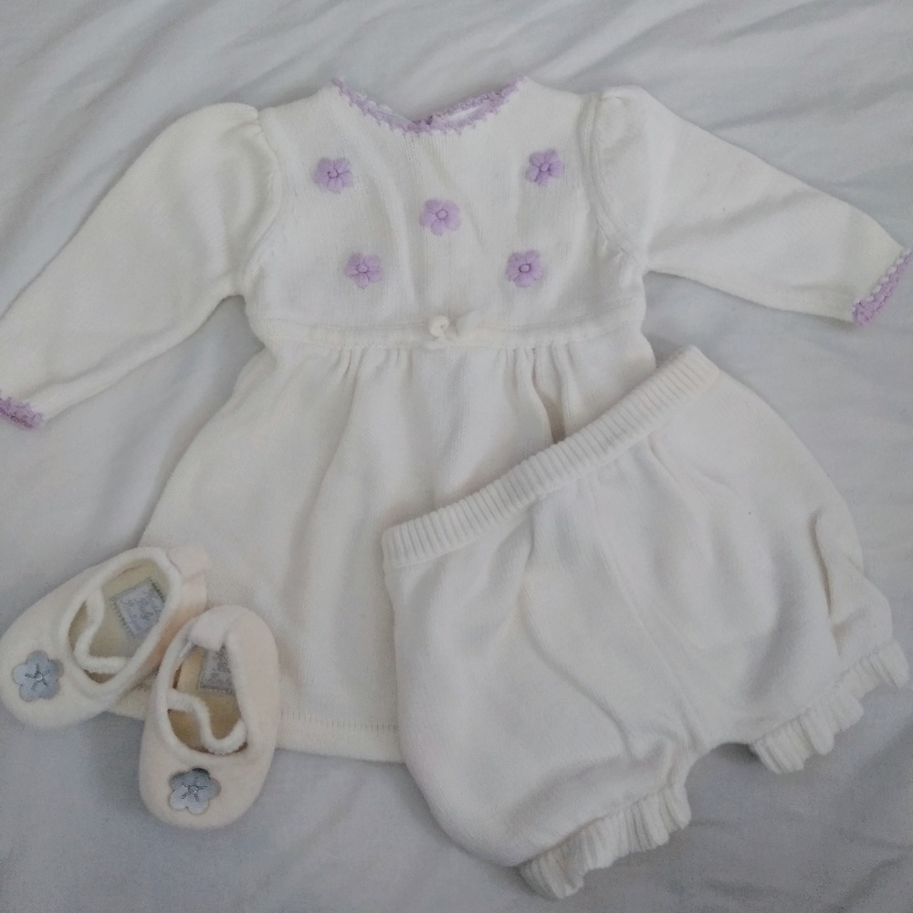 Koala Baby Boutique cream and purple dress set